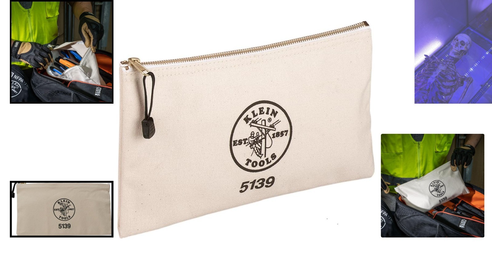 12.5-Inch Canvas Tool Pouch with Heavy-Duty Brass Zipper – Organize with Style