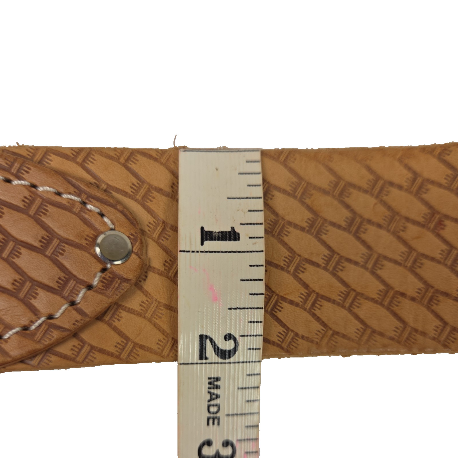 McGuire-Nicholas 2″ Leather Prof Work Belt Tool Belt in Saddle Raw Cow Hide 46”L