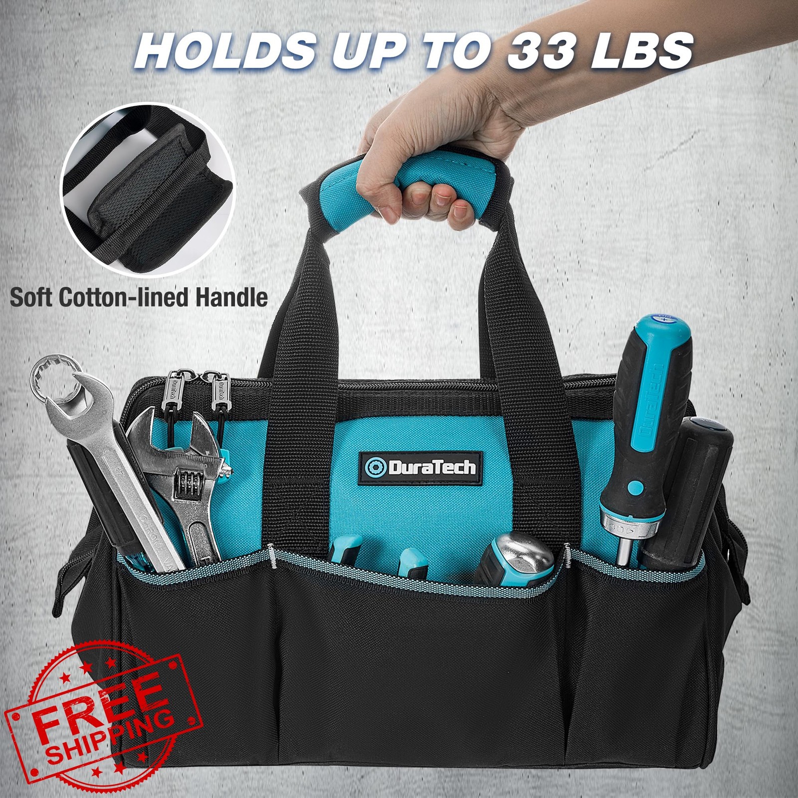 DURATECH 13 Inch 9 Pocket Tool Bag