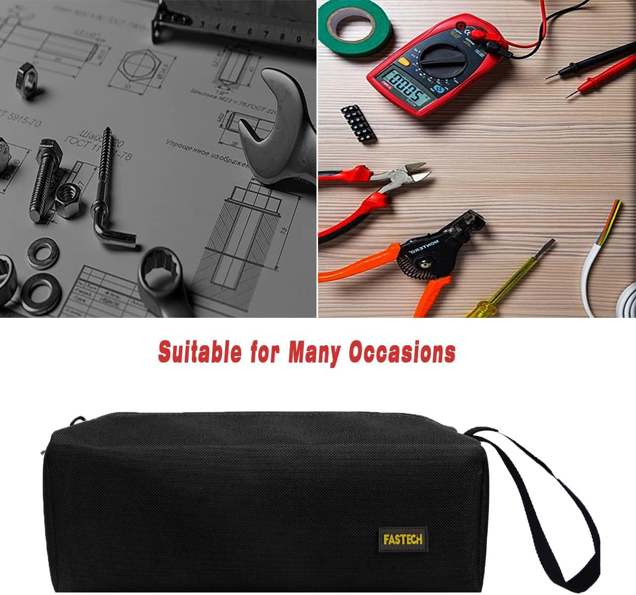 1-Pack Zipper Utility Tool Bag, Small Zipper Bags/Multi-Purpose Tool Pouch Tote