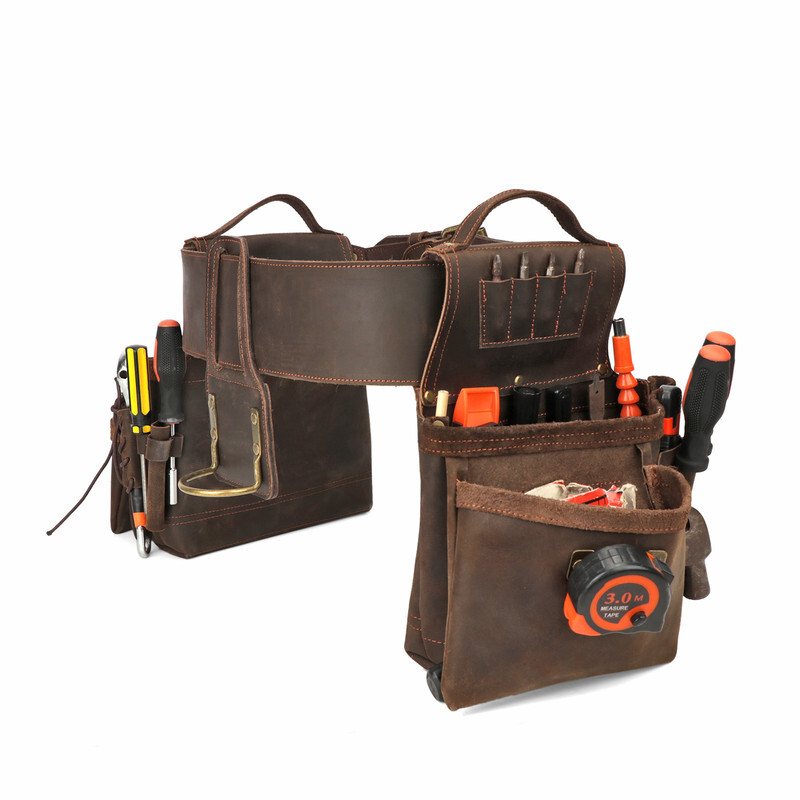 TOURBON Suspenders Carpenter Heavy Duty Chest Strap & Tool Belt Pouch Holster US