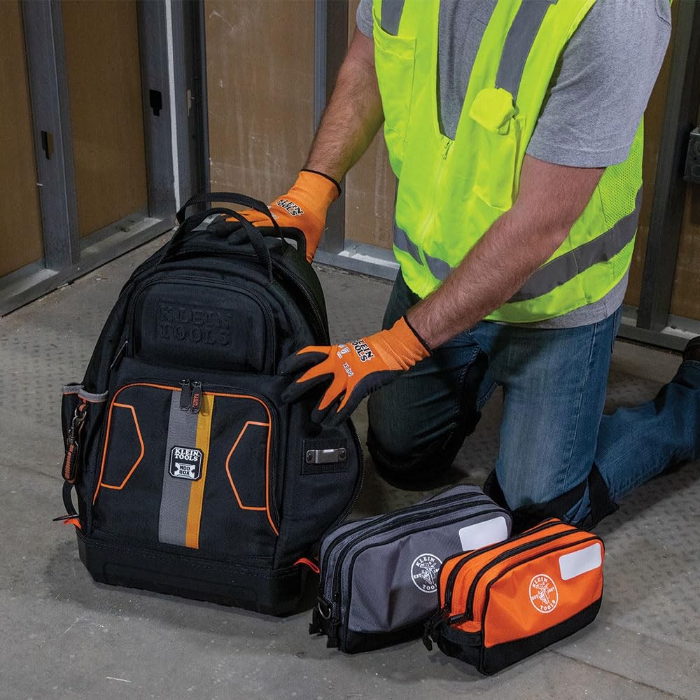 Klein Tools Tool Pouch, Dual Compartments, HeavyDuty Tool Bag Organizer, Mult…