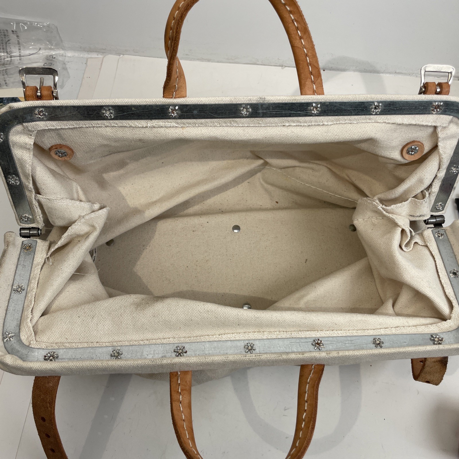 Klein Tools 5102-16 Canvas Tool Bag Wide Mouth Heavy Duty USA Needs Repair