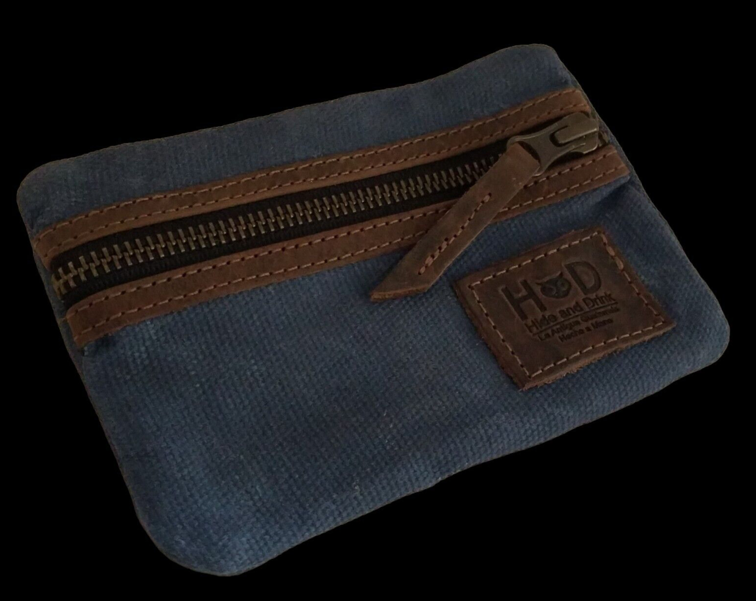 Hide & Drink Multi-Tool Pocket Pouch with Zipper Compartment Waxed Canvas Blue