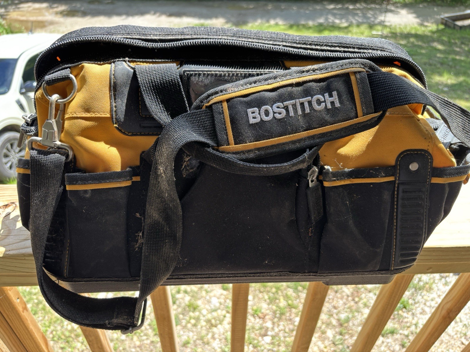Bostitch Yellow Black Tool Bag Waterproof Bottom 16x9x9 Inches