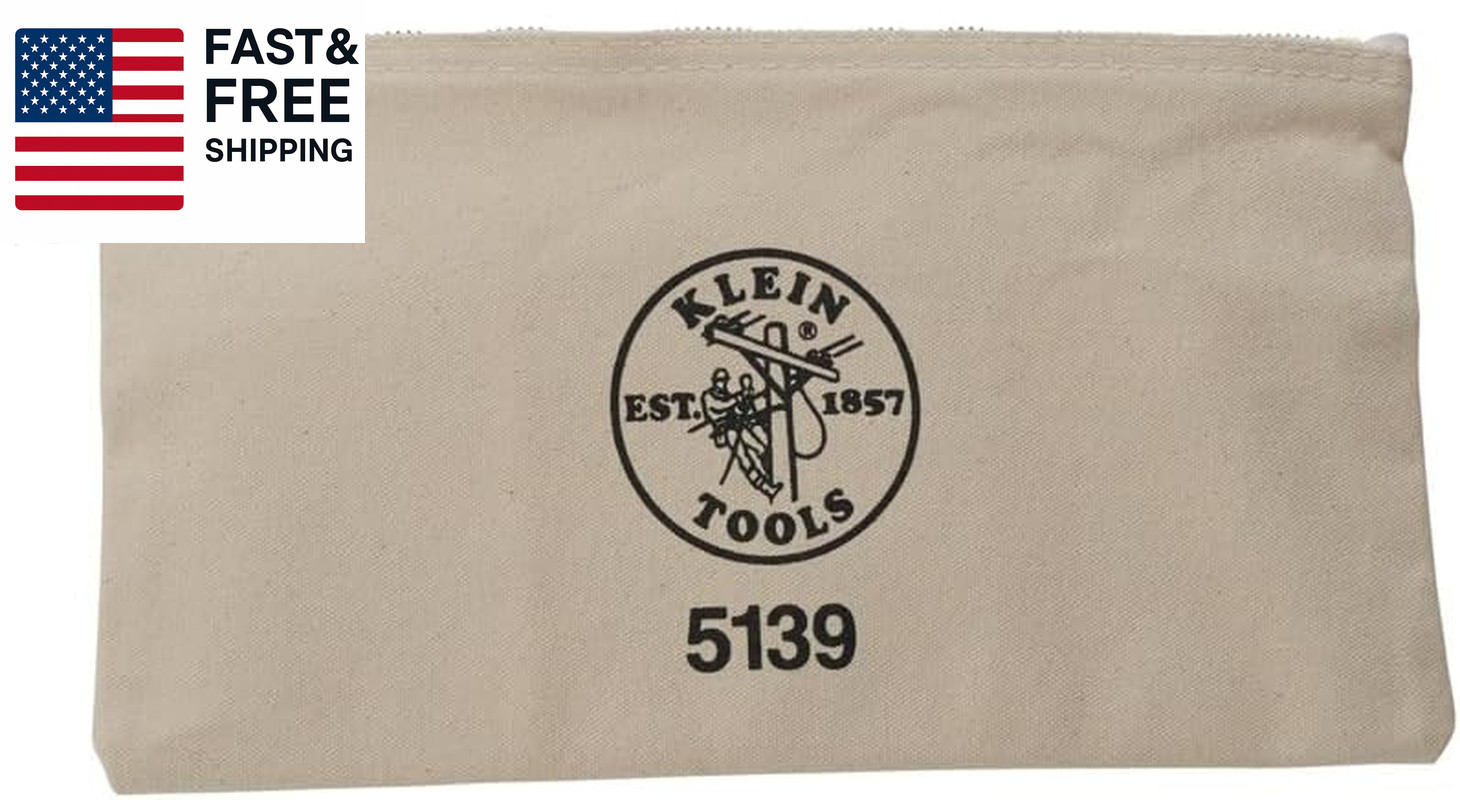 Zipper Bag, Canvas Tool Pouch with Heavy Duty Brass Zipper Close