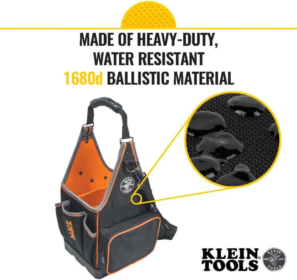 554158-14 Tool Bag, Tradesman Pro Tote with 20 Pockets Made of 1680D Ballistic W