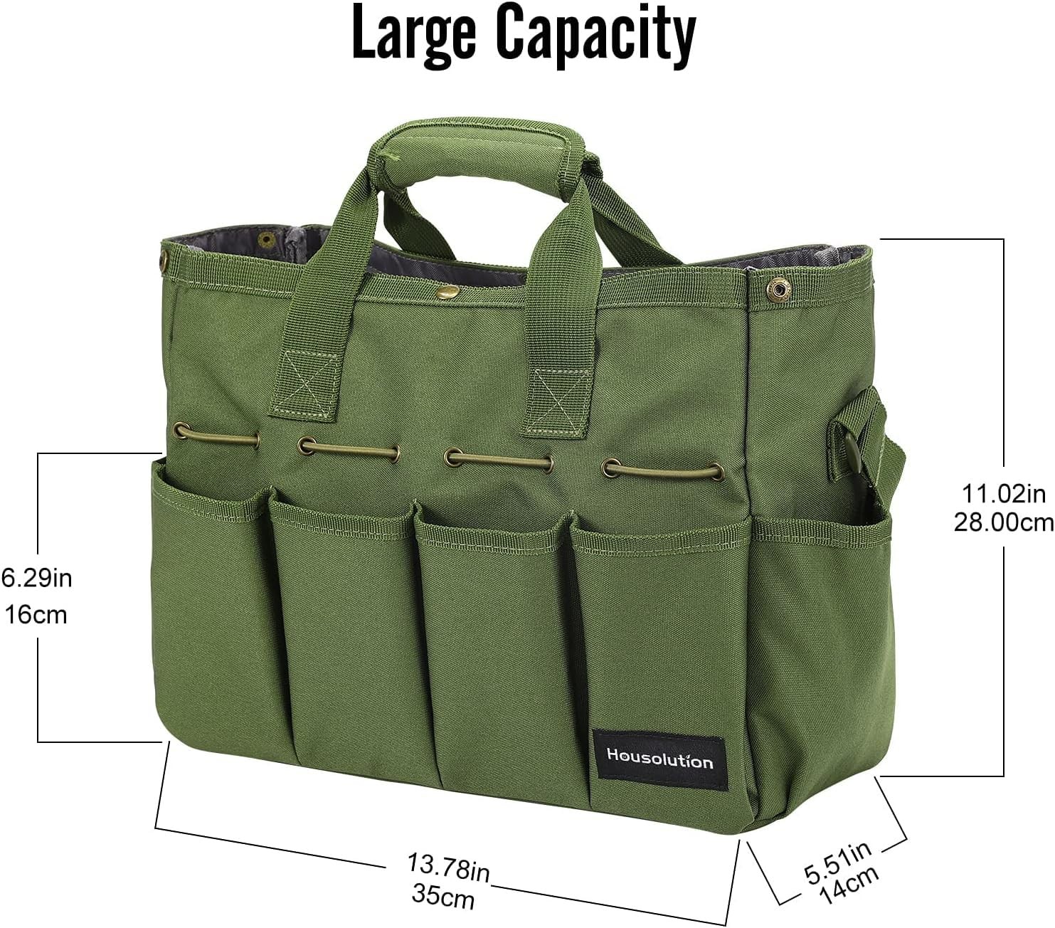 Garden Tote Bag 900D Standable Tool Storage Pockets Organizer 14 Inch