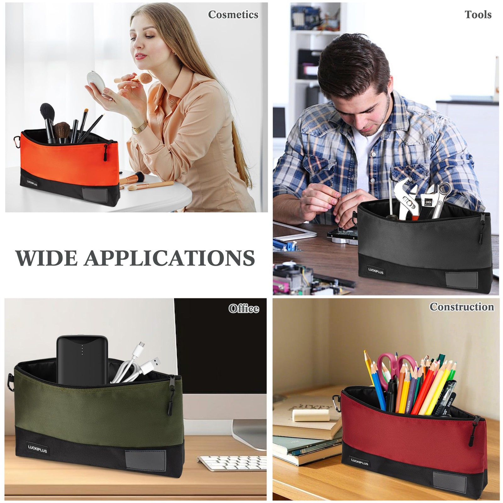 LUCKIPLUS Tool L12.6″*H7″*D2″, Black-Grey,Moss Green, Orange, Navy Blue, Red