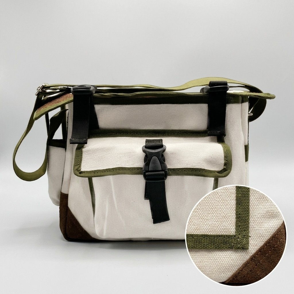 Wear-Resistant Crossbody Canvas Tool Bag for Garden & Work Storage