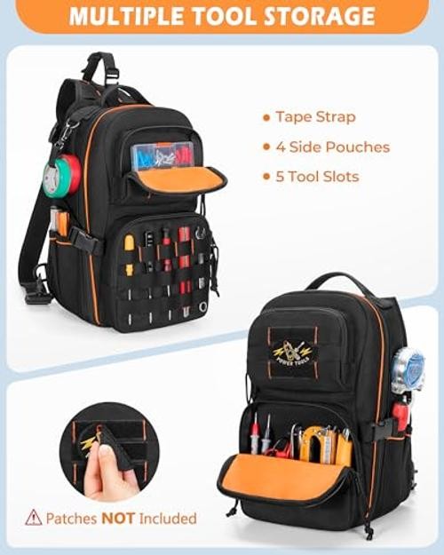 Tactical HVAC Tool Bag, Electrician Chest Tool Pouch with Compartments, Small