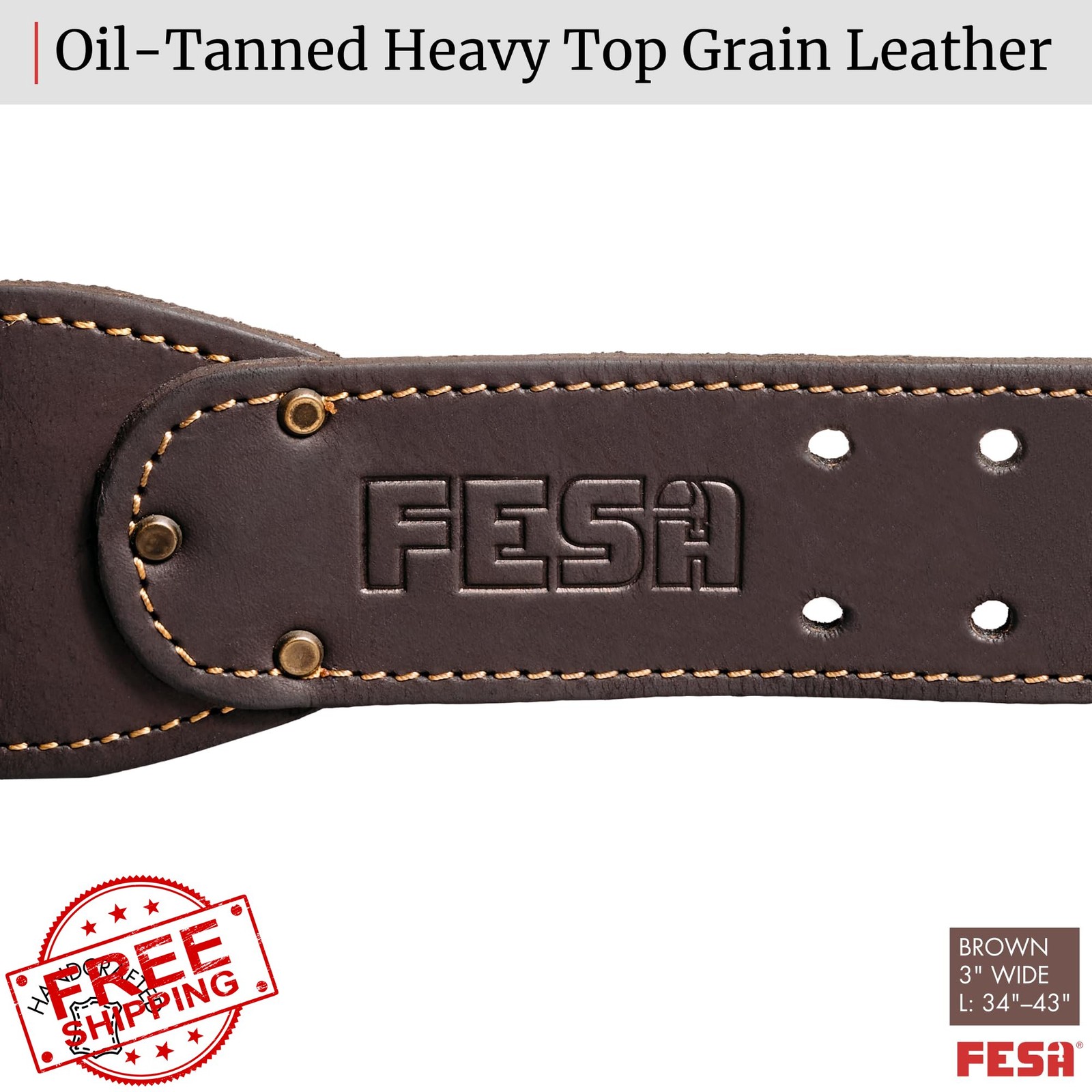FESA Tool Belt Brown 3″ L