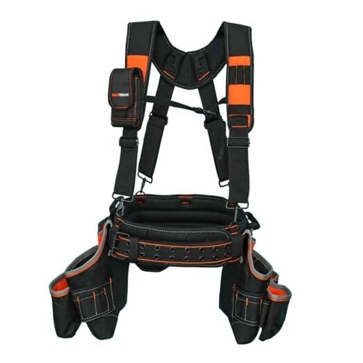 Pro Framer Combo System Tool Belt with Suspenders Construction Orange Color