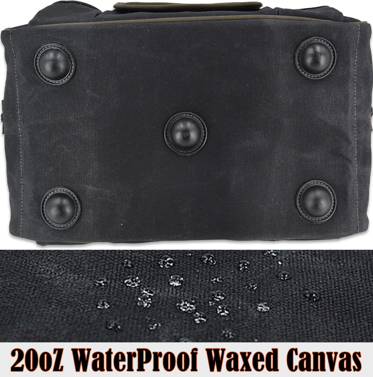 WELKINLAND 30-Pockets Canvas tool bag, 14-Inch(Max. 20L), Black/Brown/Olive