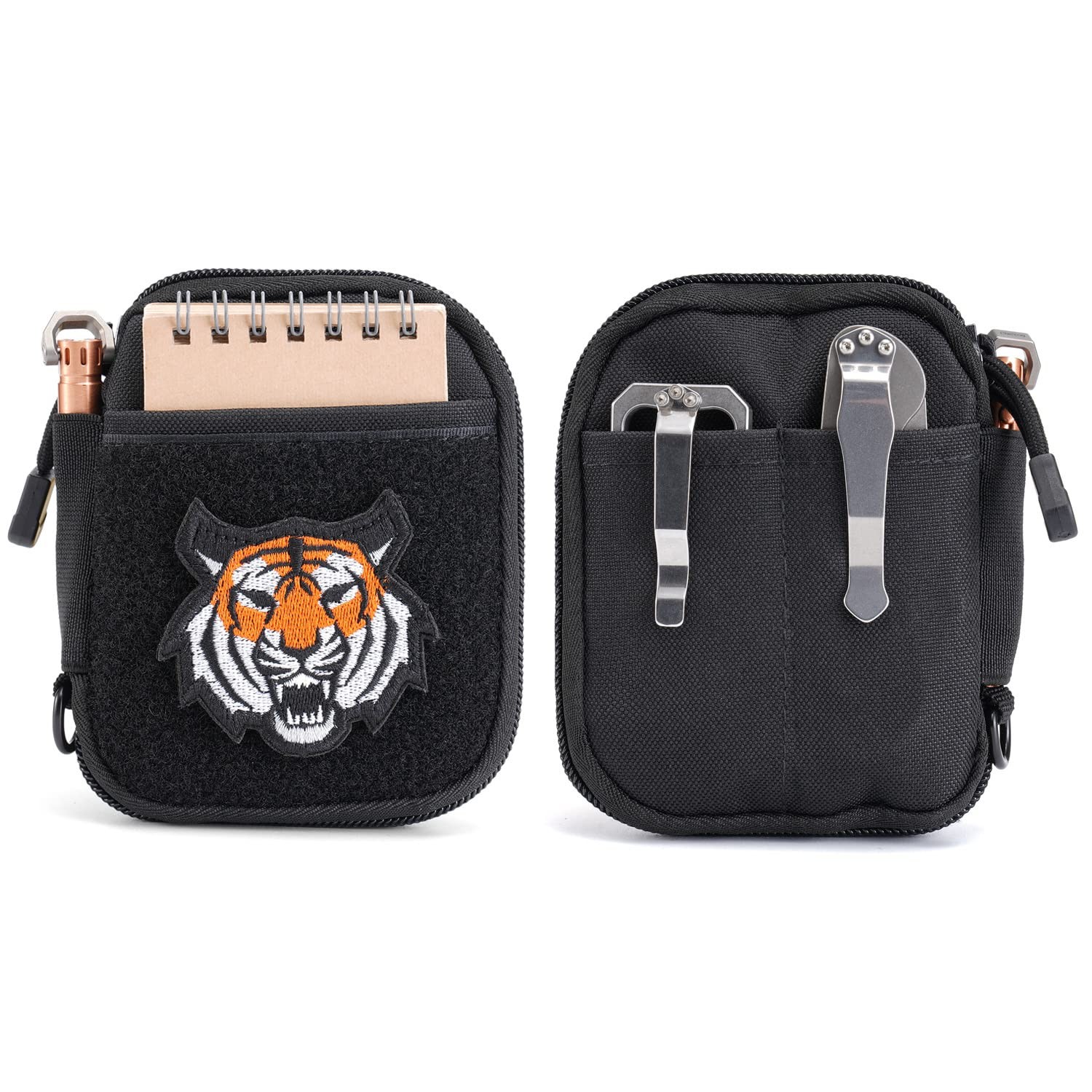 Small EDC Pouch Pocket Organizer Men Mighty Tool Bag With Patches DRing