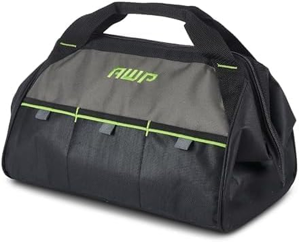 AWP Premium Durable Tool Bag Tote for Professionals and Contractors, Black