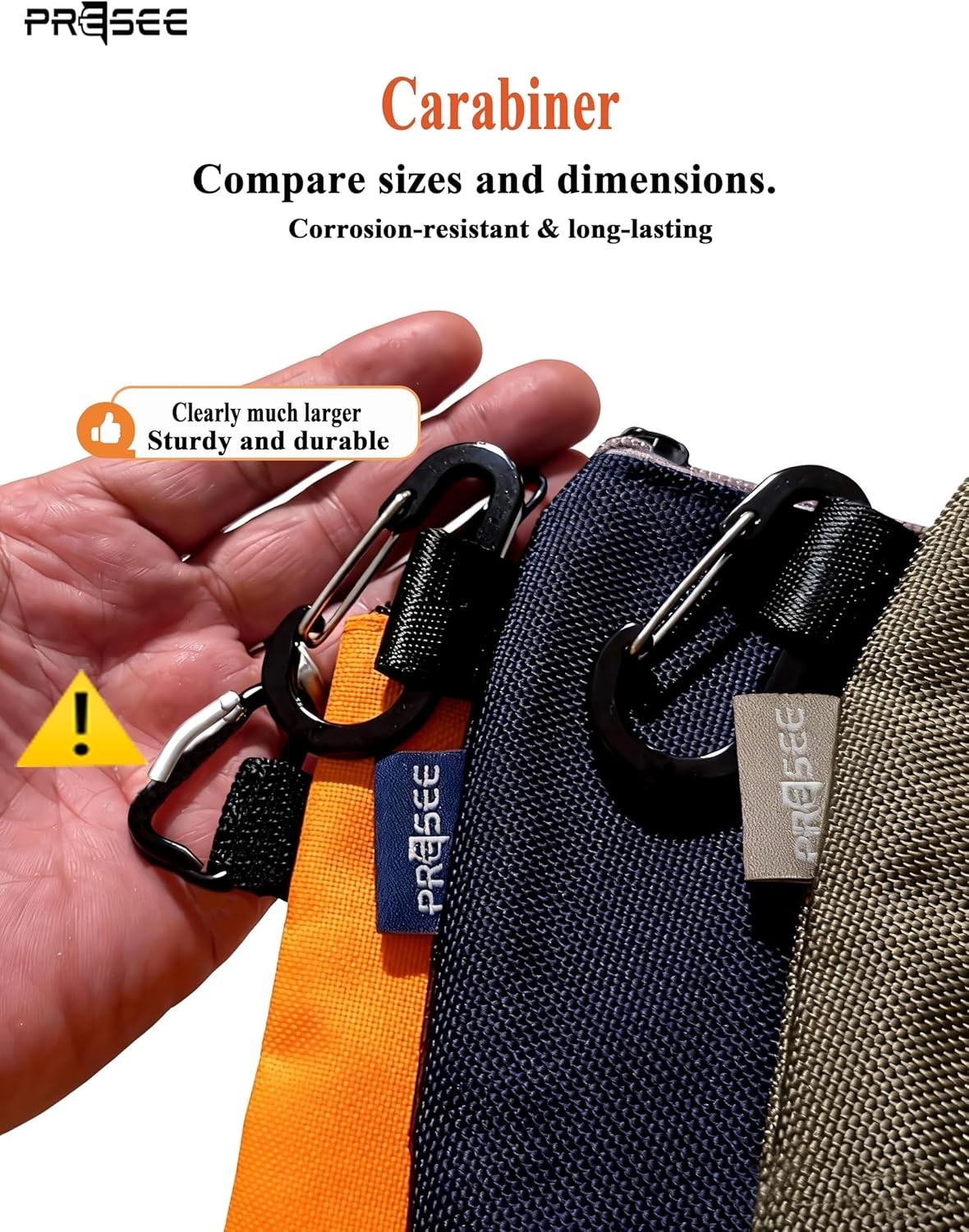 11″ Heavy Duty Tool Bag Organizer in Waterproof Nylon with Easy-Carry Carabiner