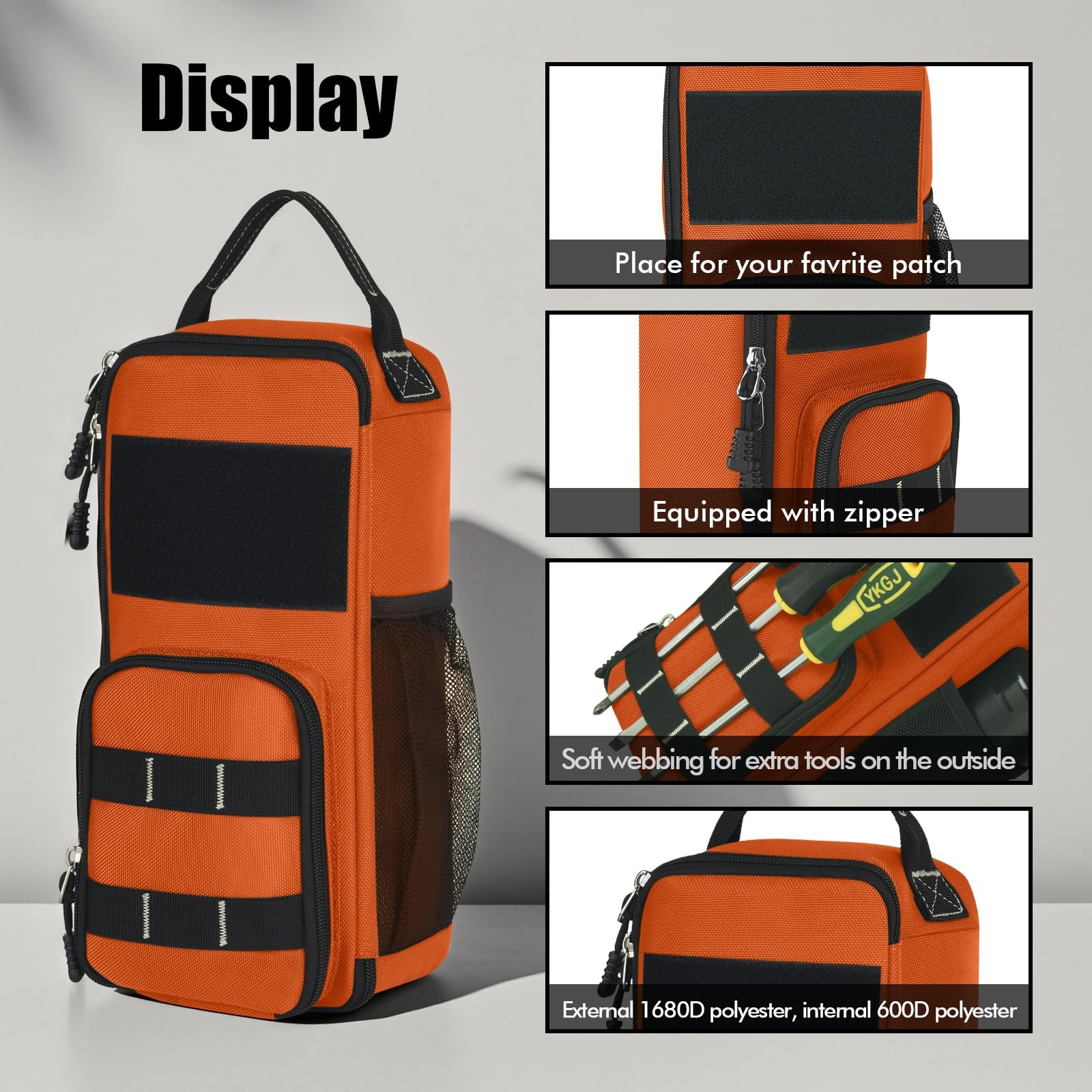 Lake Of Fire 12.6 Small Tool Bag Pouch For Men Multiple Pockets Waterproof