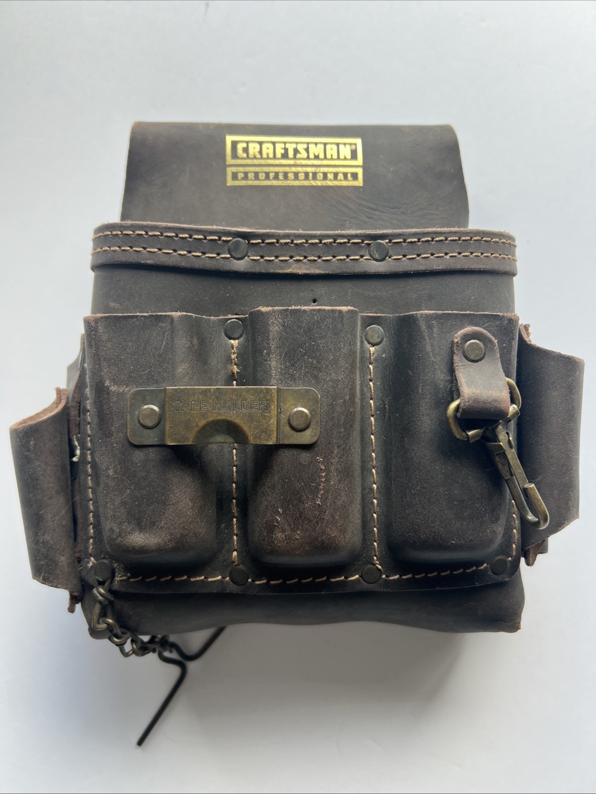 Craftsman Professional Electrician Leather Tool Pouch Belt Multiple Compartments