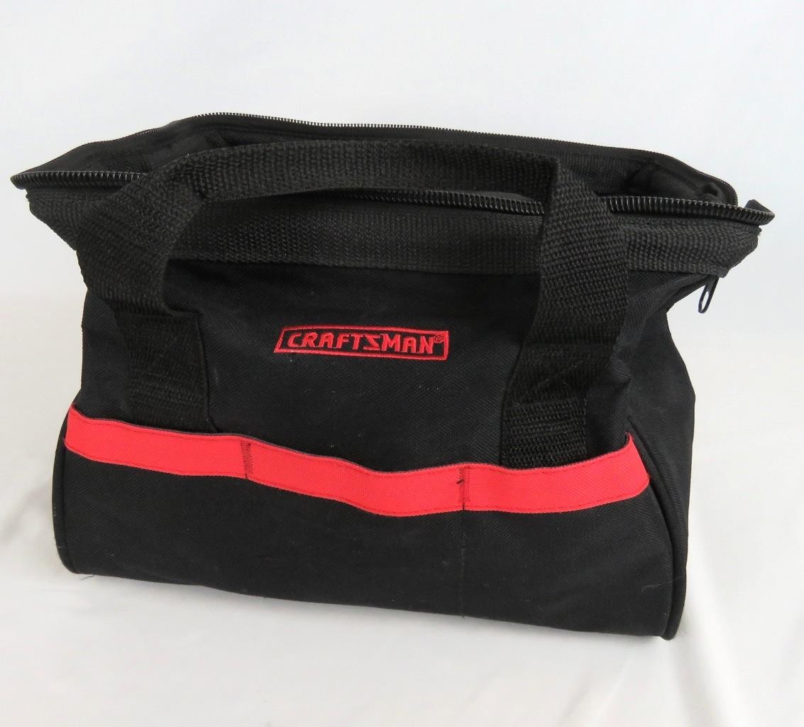 CRAFTSMAN 12″ L x 9″ H x 8.5″ W Tool Crafts Canvas Zipper Tote Carrying Bag Case