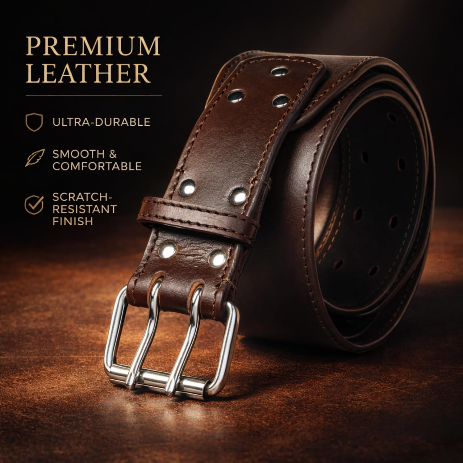 3-Inch Wide Heavy Duty Full Grain Leather Tool Belt, Oil Tanned Construction …