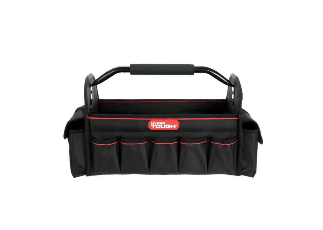 Hyper Tough 16-inch Open Top Tote with Soft Grip Handle
