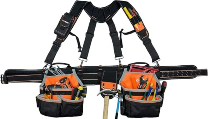 Pro Framer Combo System Tool Belt with Suspenders Construction Orange Color