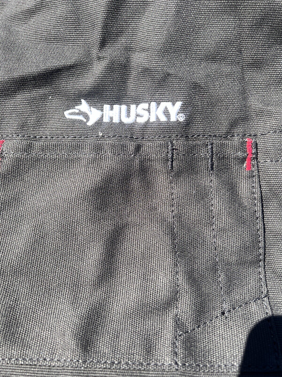 23 In. 16-pocket Black Canvas Bib Tool Apron | Husky Inch Pocket Storage Work