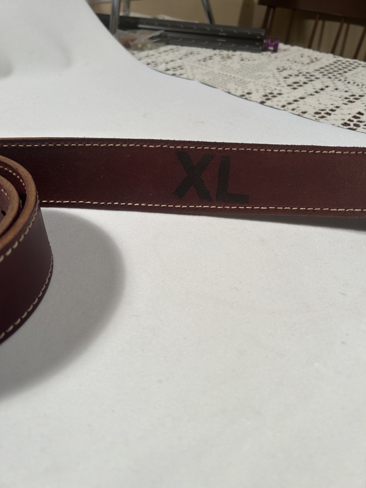 Occidental leather stronghold working man’s belt, 2″ wide, XL 48″ long burgundy