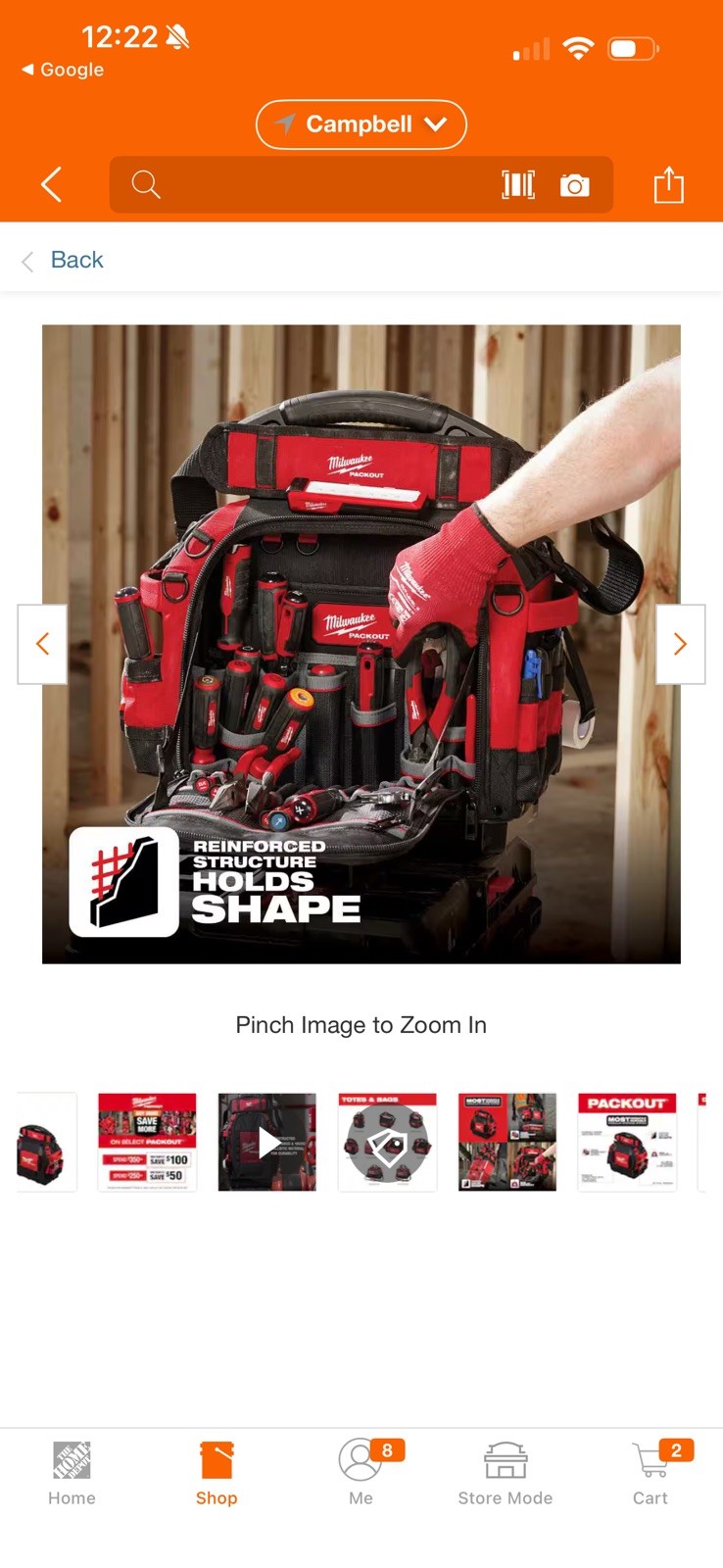 Milwaukee 48-22-8316 PACKOUT 15″ Structured Tool Bag