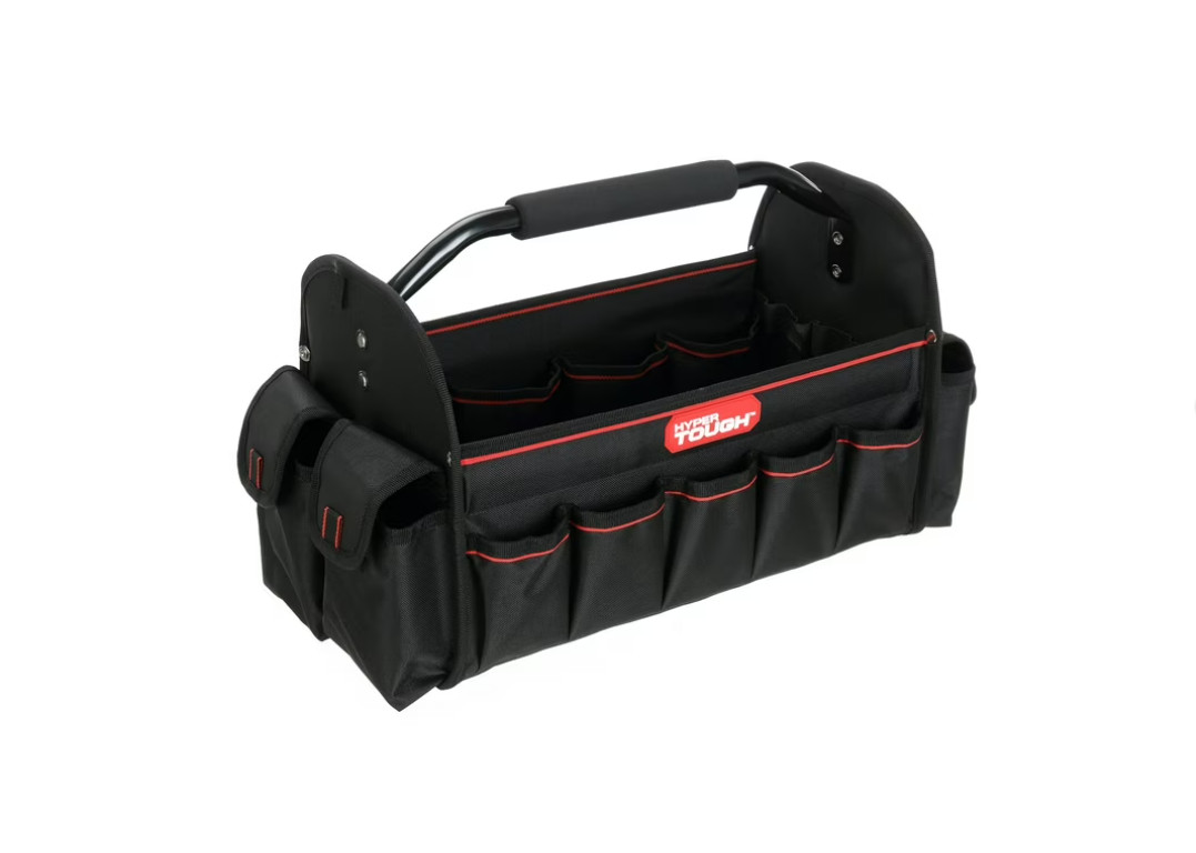 Hyper Tough 16-inch Open Top Tote with Soft Grip Handle