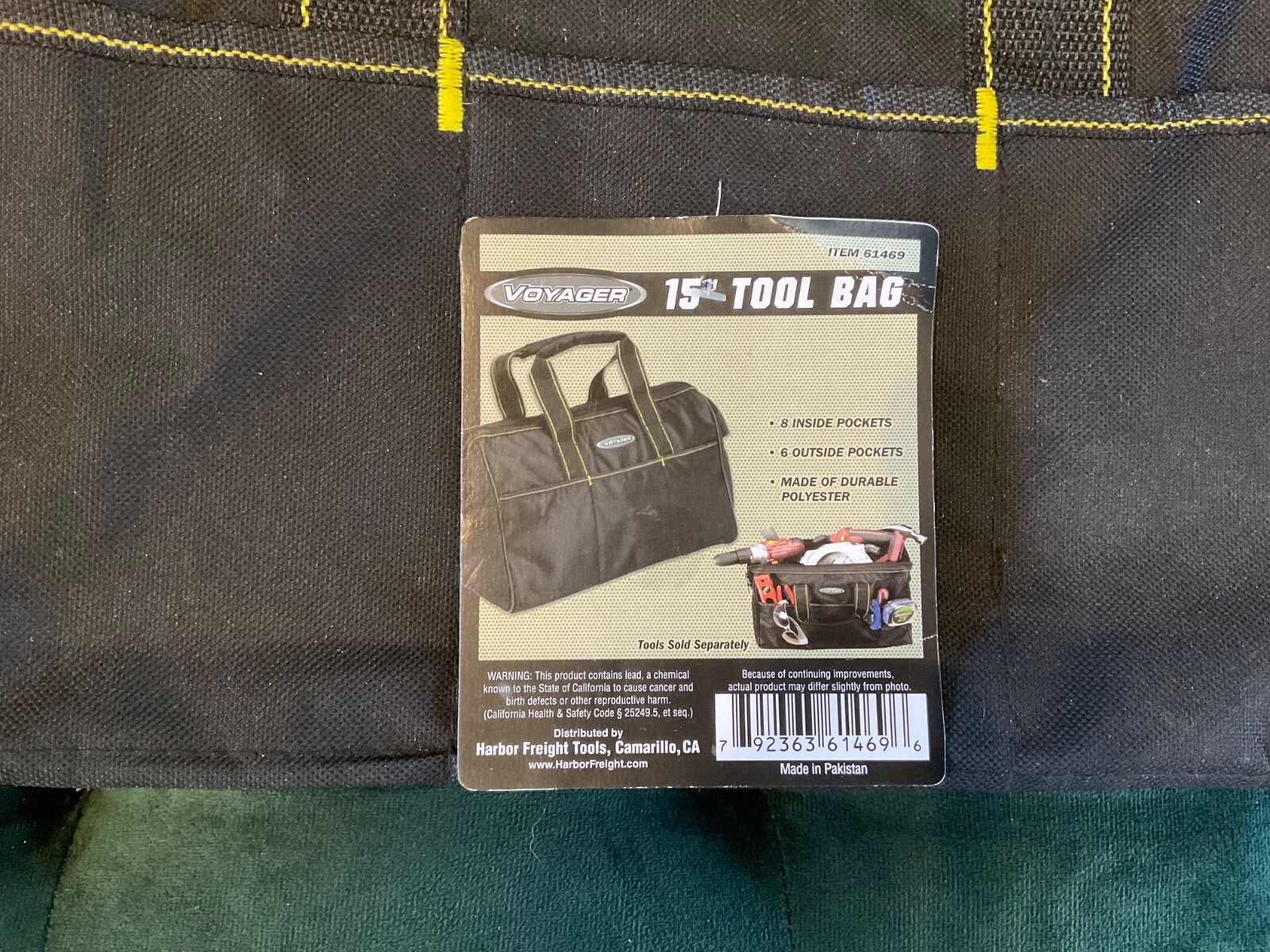 Voyager 15” Tool Bag 14 Pockets Portable Black Polyester Zipper New NOS NWT