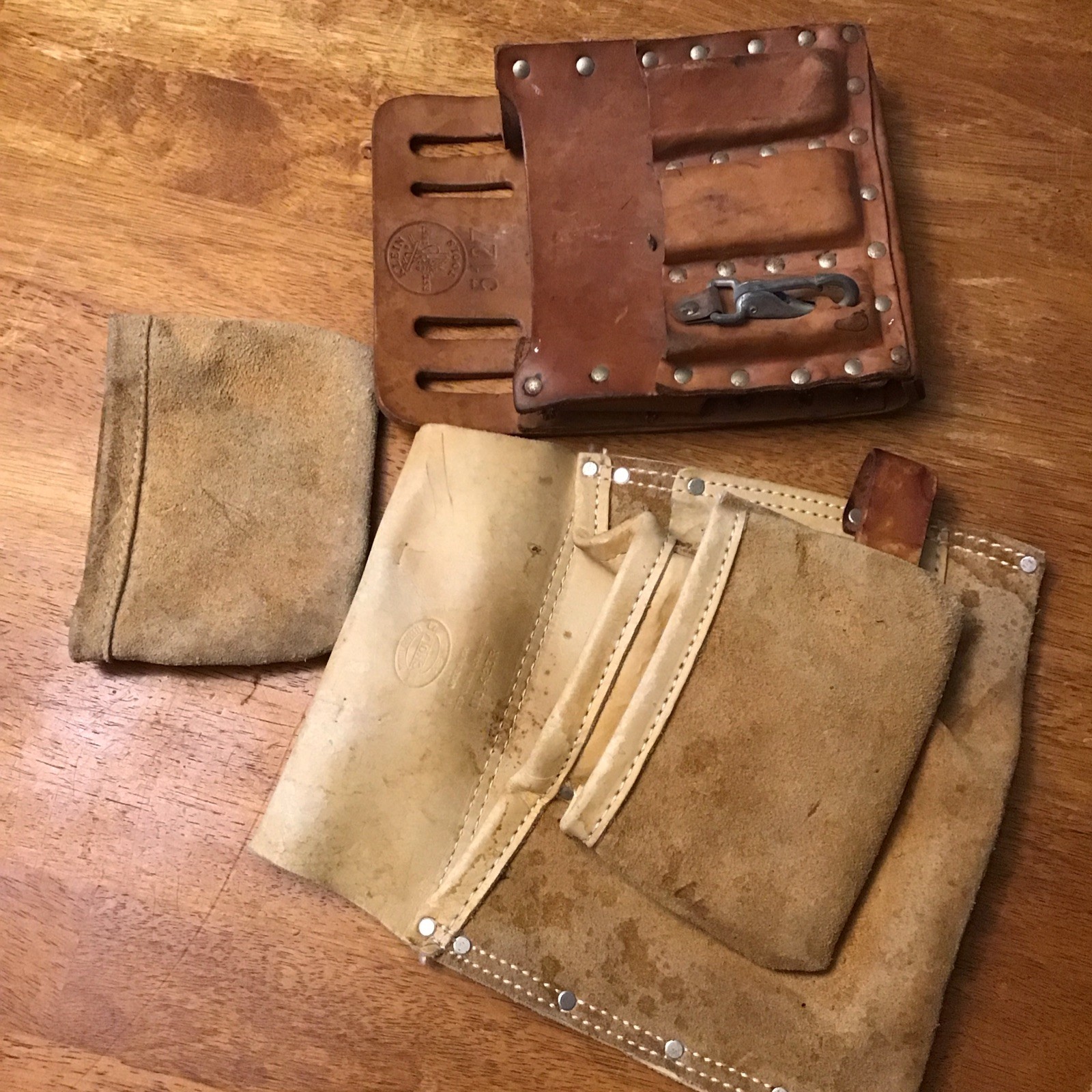 Lot Of 3 Leather Tool Belt Pouches Nicholas 423R Klein 5127