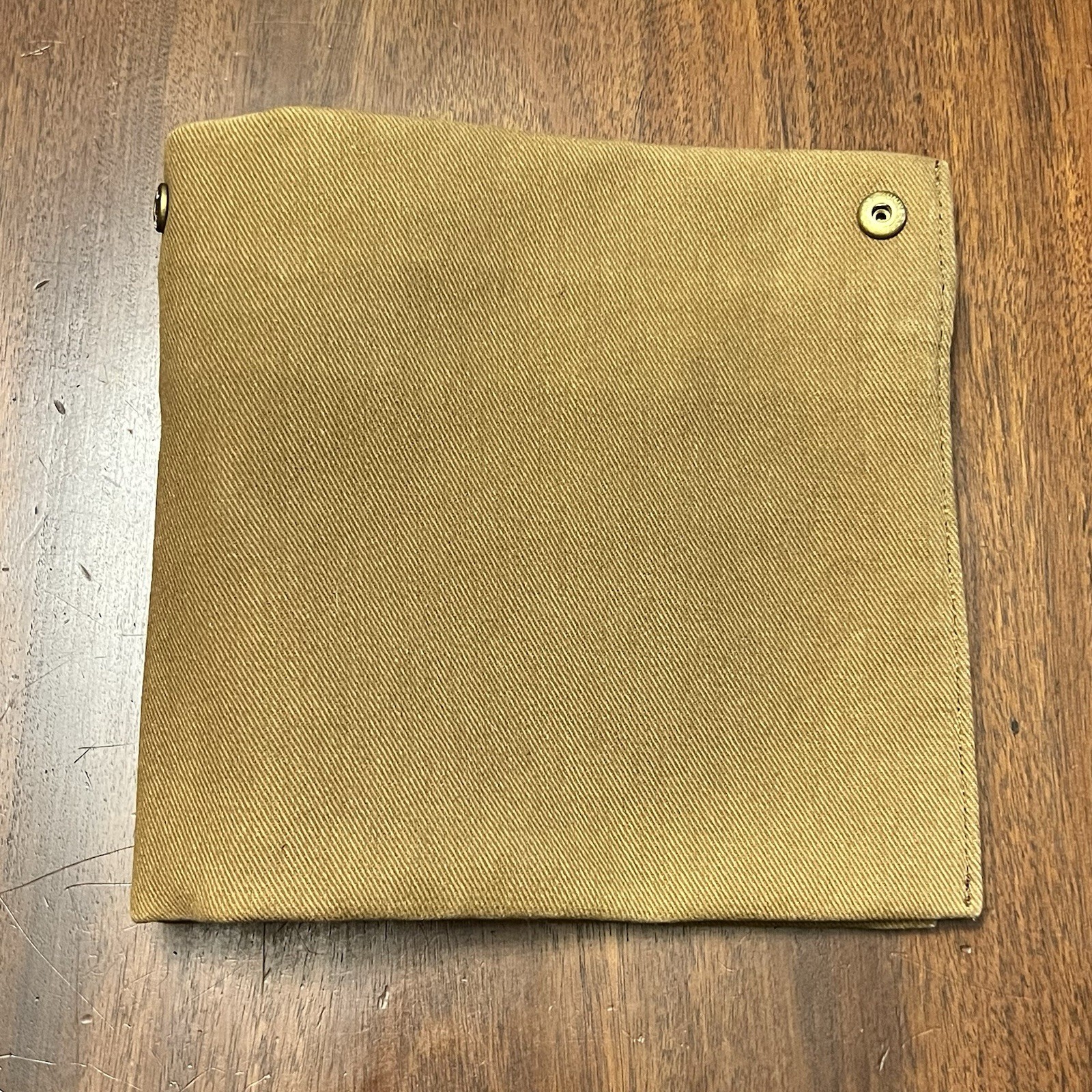 Brooks Brothers Heavy Duty Tan Canvas Pouch with Snap-on Buttons