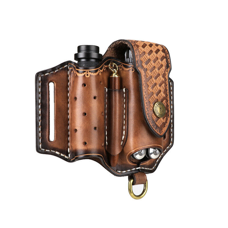 Leather Pocket Knife Sheath EDC Multitool Plier Belt Knives Pouch Tools Holster