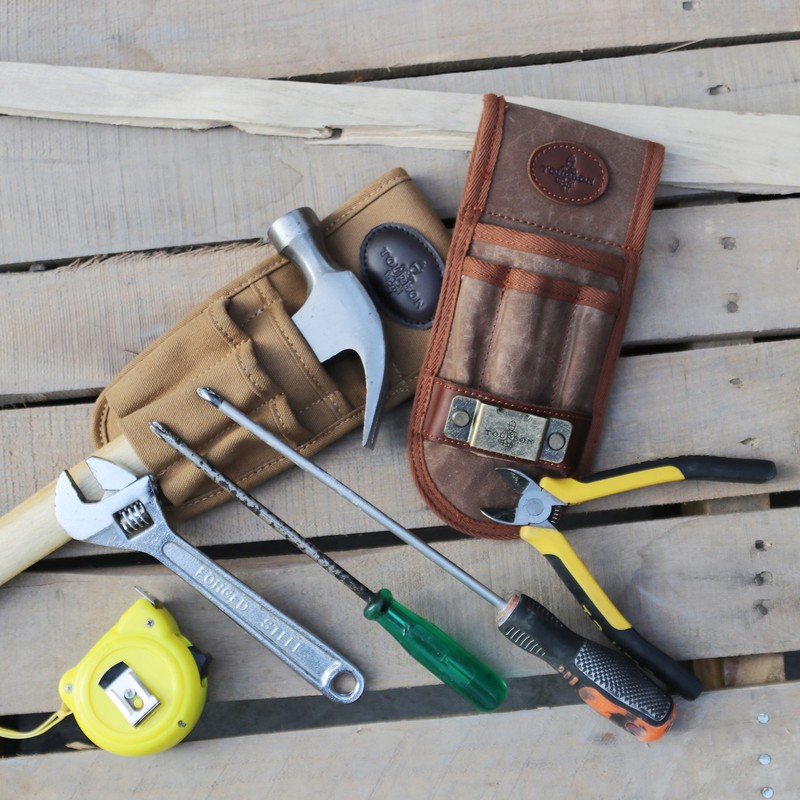 Tourbon Canvas Wrench Holder Spanner Pocket Tape Measure Clip Framer Tool Pouch