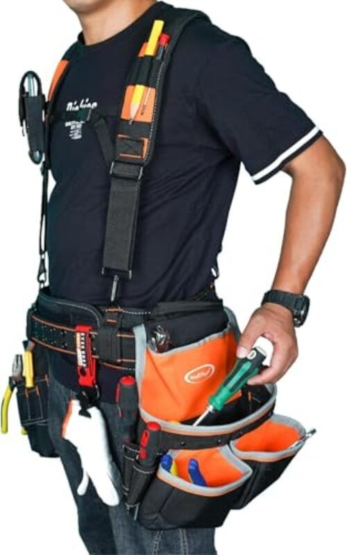 Pro Framer Combo System Tool Belt with Suspenders Construction Orange Color