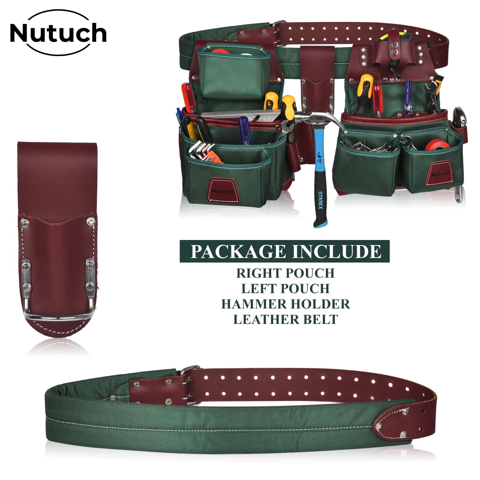 NUTUCH Nylon and Leather Tool Belt | Carpenter Tool Belts | Electrician