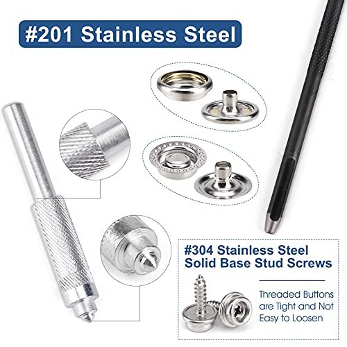 323-Piece Canvas Snap Kit – Marine Grade Stainless Steel, DIY Cover Tools, Punch