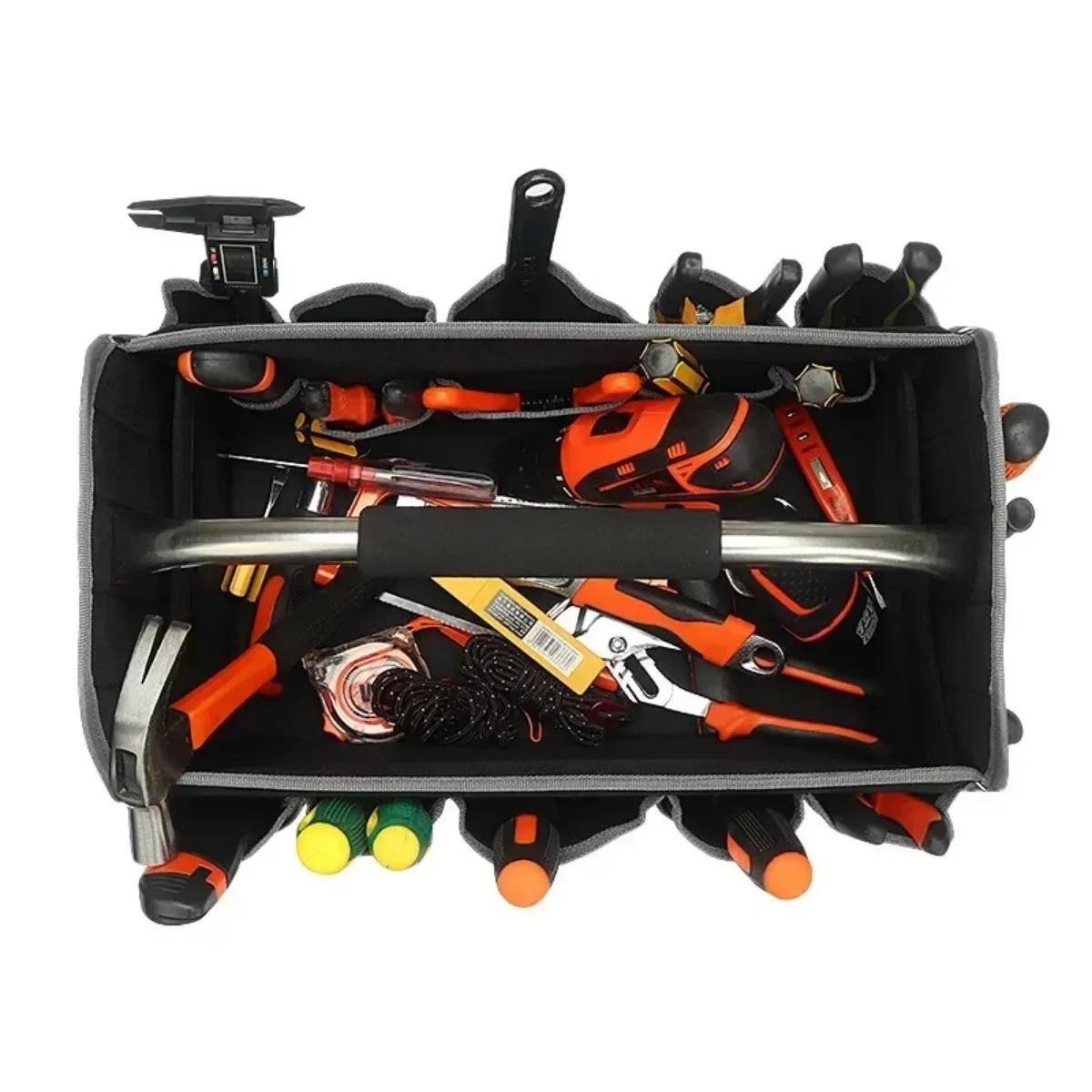 1680D Oxford Cloth Tool Bag Iron Tube Multifunctional Electrician Tools Storage