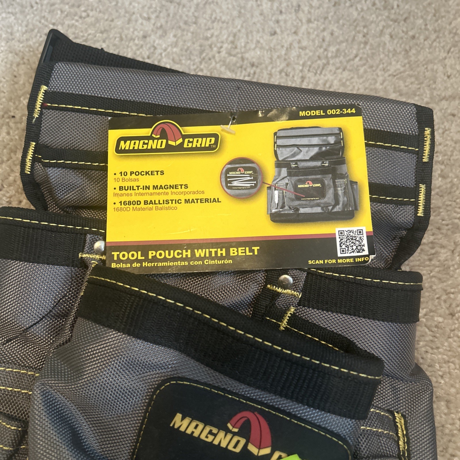 Magno Grip Tool Pouch w/ Belt 002-474 10 Pocket Magnetic 1680D NEW