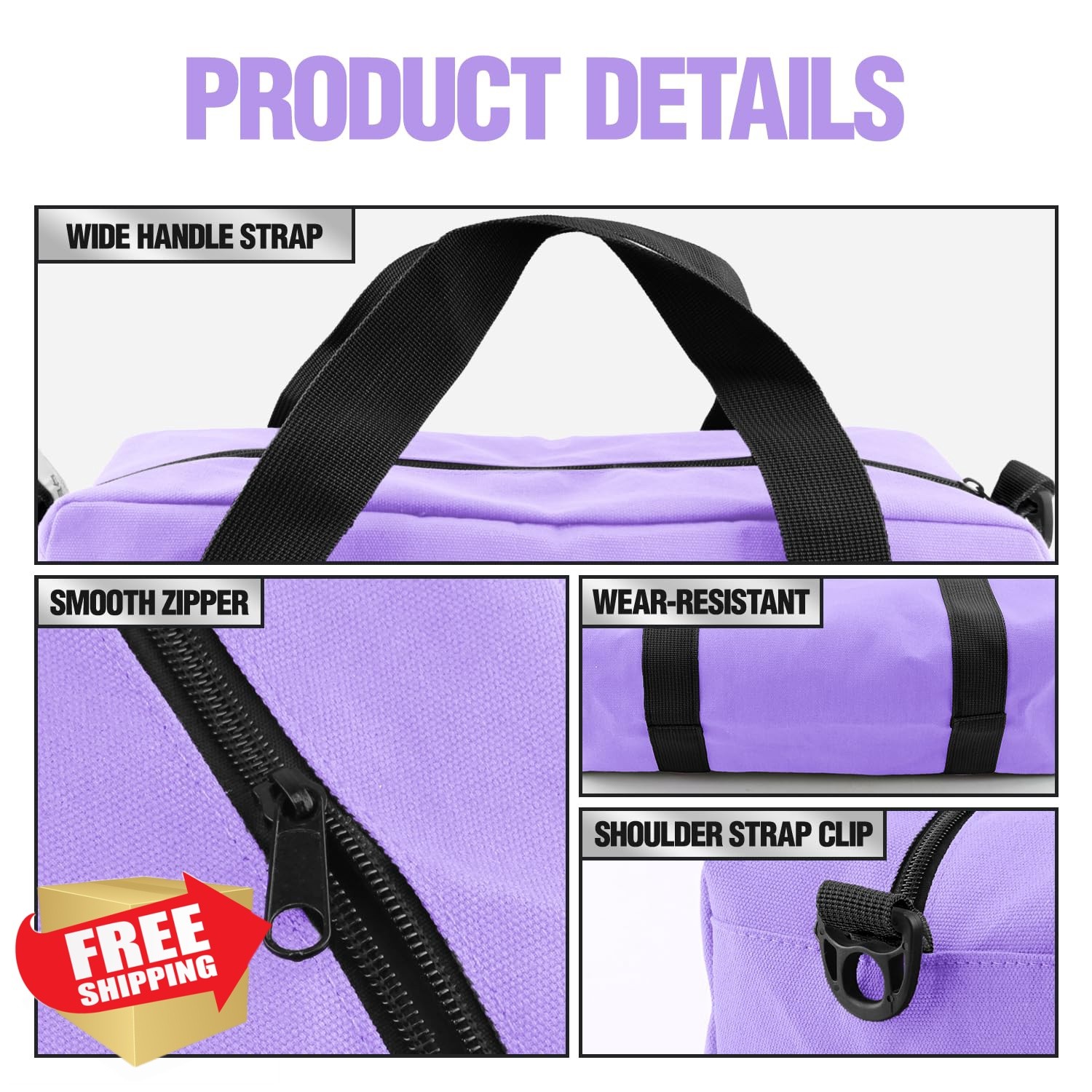 MJFSGYO Purple 13 Inch Canvas Tool Bag Pouch