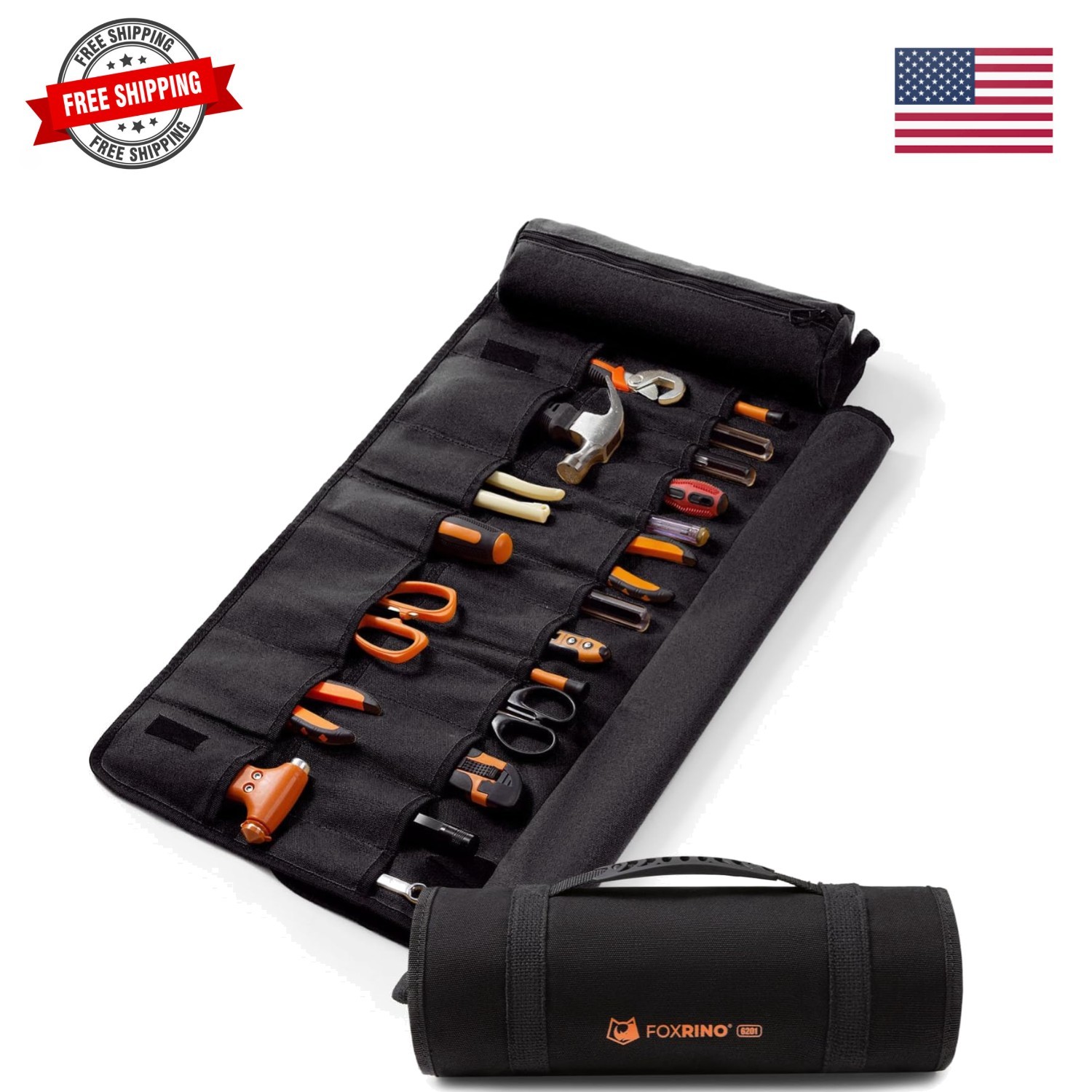 Tool Roll For Men, Heavy Duty Tool Roll Bag Organizer, Roll Up Tool Pouch wit…