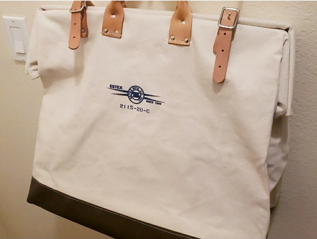 Estex Standard Heavy Canvas Tool Bags Large 2115-20-C Electrician Lineman Bag