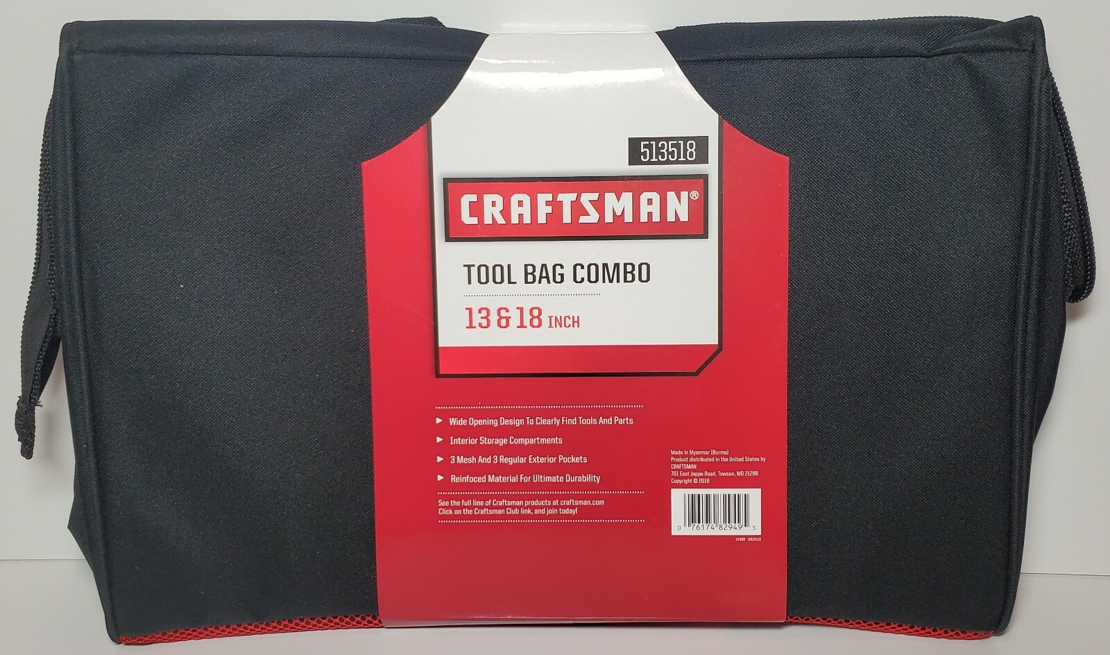Craftsman Tool Bag Combo 2 Bags 13 & 18 Inches New 513518