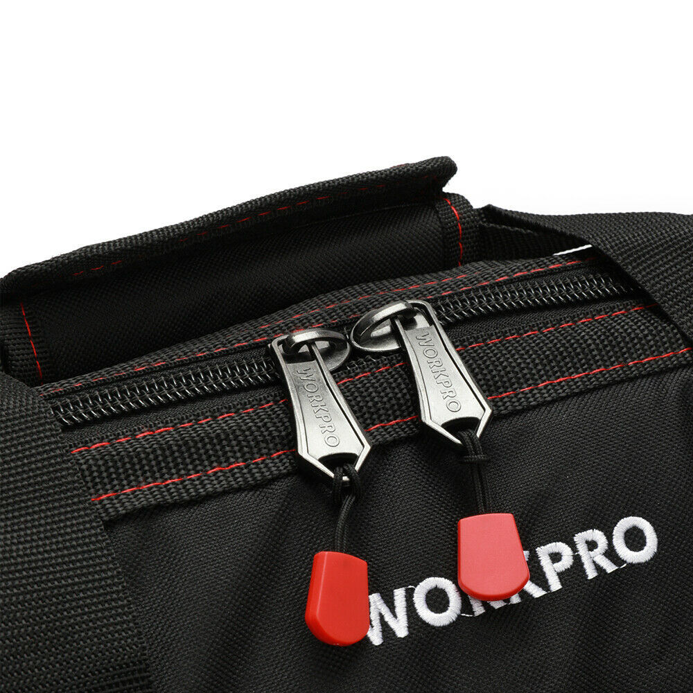 WORKPRO 18» Tool Bag Zipper Wide Mouth Open Top Tool Organizer Case Black/Blue