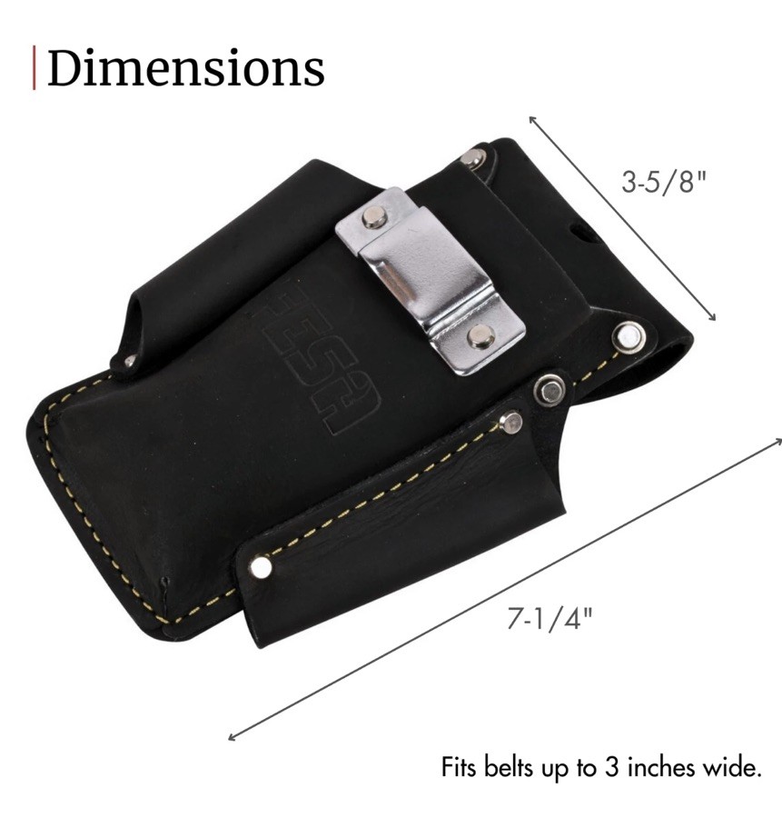 FESA 4 In 1 Multi-Tool Pouch Top Grain Leather Fits 3″ Belts 7-3/4” X 3-5/8” BRN