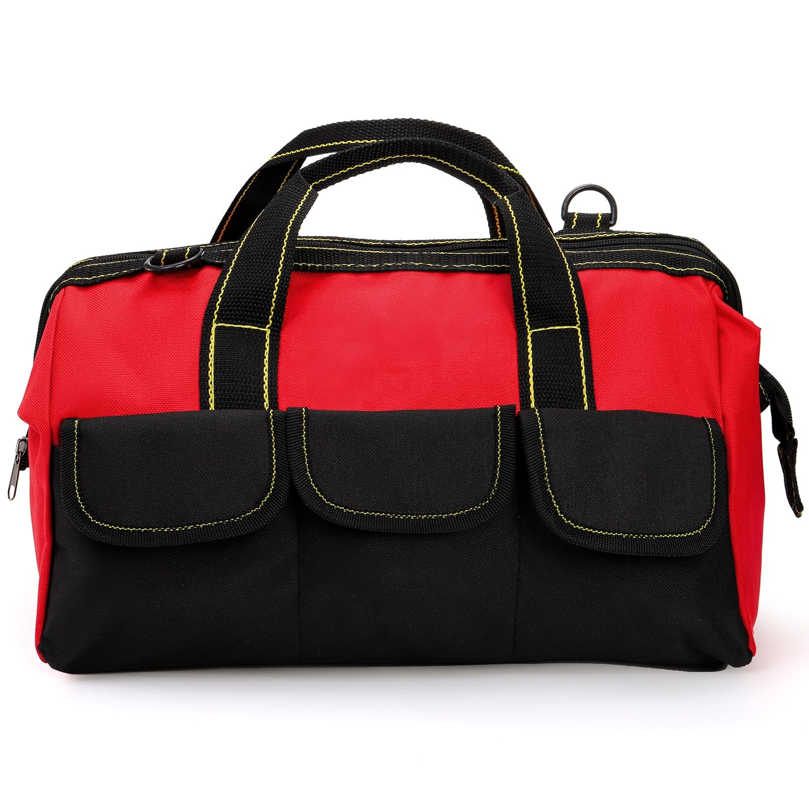 16 Inch Wide Mouth Tool Bag, Collapsible Tool Tote with Waterproof Coating an…