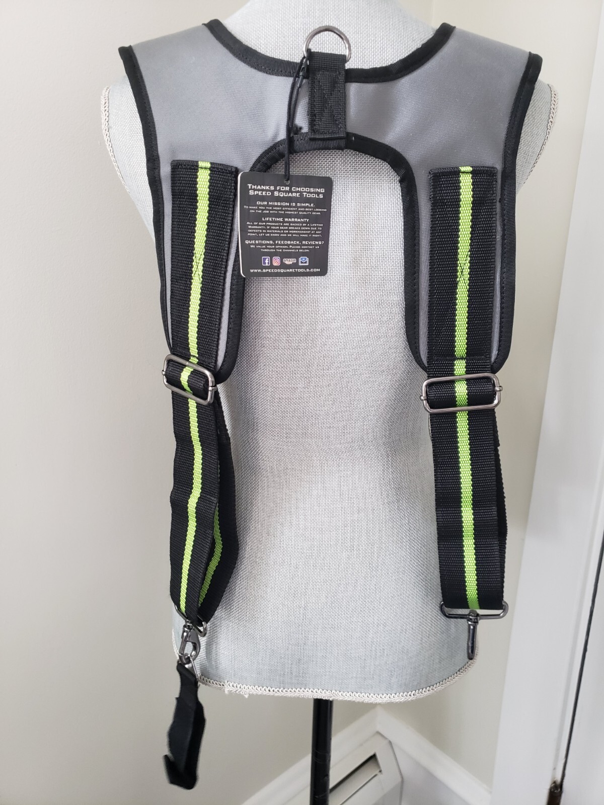 Padded Tool Belt Suspenders w/ Chest Strap, Pencil Sleeve, Molle Clip | Durable