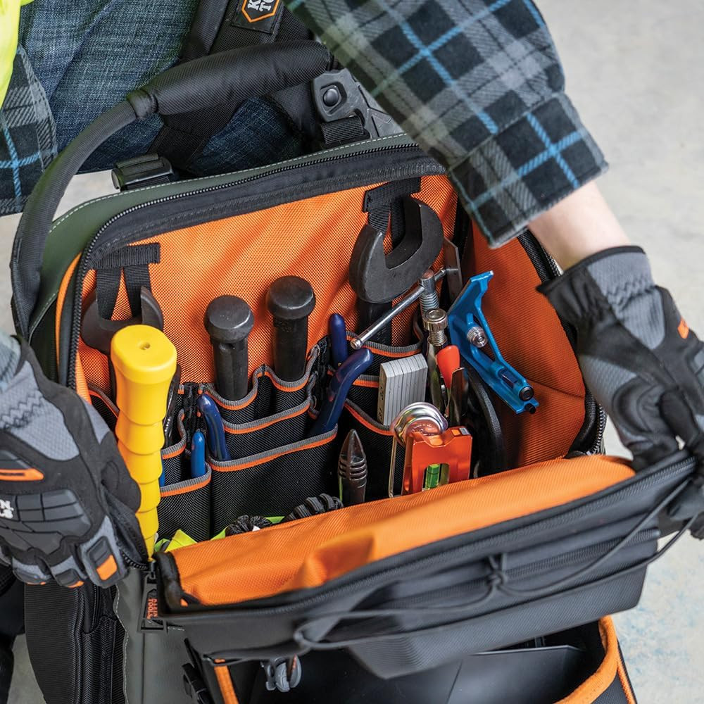 55665 Ironworker and Welder Backpack, Fire Resistant Exterior, 27 Pockets, Hold